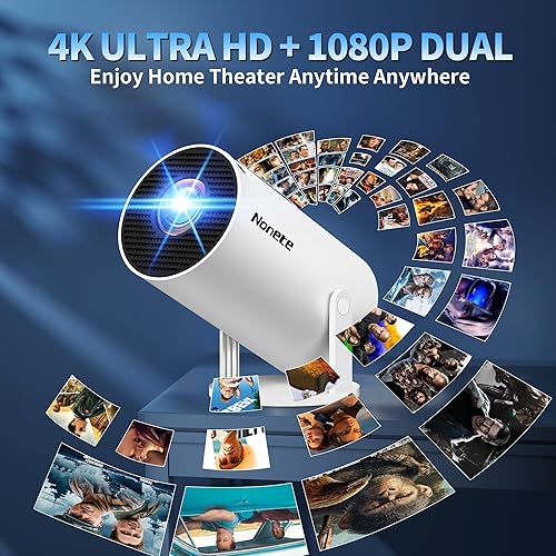 Miniatura 9 de Actualizado 2026 Mini proyector compatible con 4K 1080P FHD Auto Keystone 270 giratorio con WiFi 6 y Bluetooth 5.2 proyector portátil compatible con