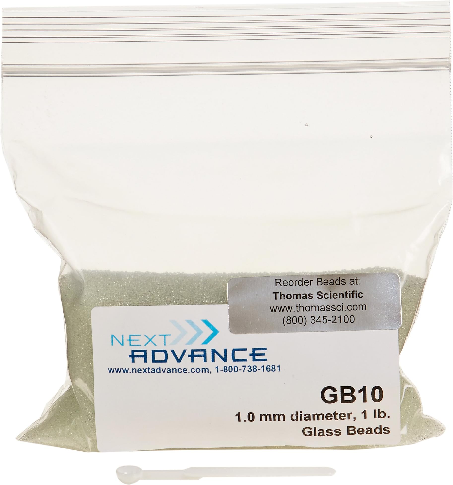 Next Advance GB10 Borosilicate Glass Beads for Homogenizer Bullet Blender, 1.0mm Diameter
