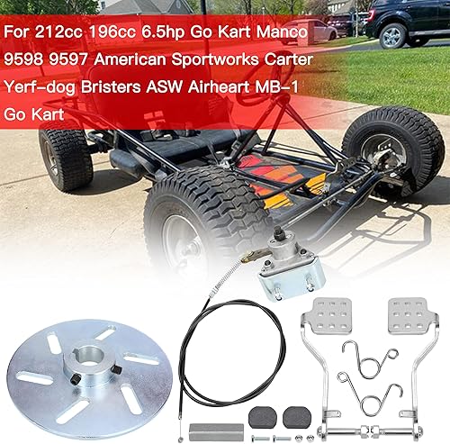 Vista 13 de GREHUA Go Kart Kit de freno compatible con Yerf-Dog Manco 9598 9597 ASW Bristers Airheart MB-1, pinza de freno de disco mecánica con soporte