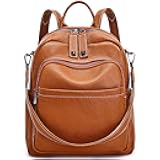 Genuine Leather Backpack Purse for Women: Anti Theft Convertible Soft Backpacks - Elegant Womens Travel Backpack (01 Caramel Brown)