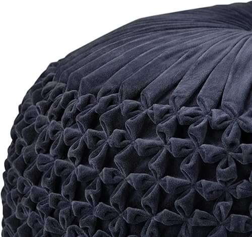 Miniatura 30 de SIMPLIHOME Nisi - Puf redondo de punto para exterior/interior en poliéster PET reciclado gris claro para sala de estar, dormitorio y habitación de