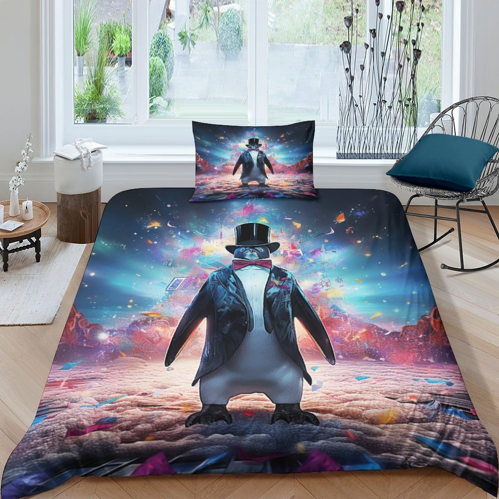 Housse de couette pingouin respirante pour nuits douces en hiver