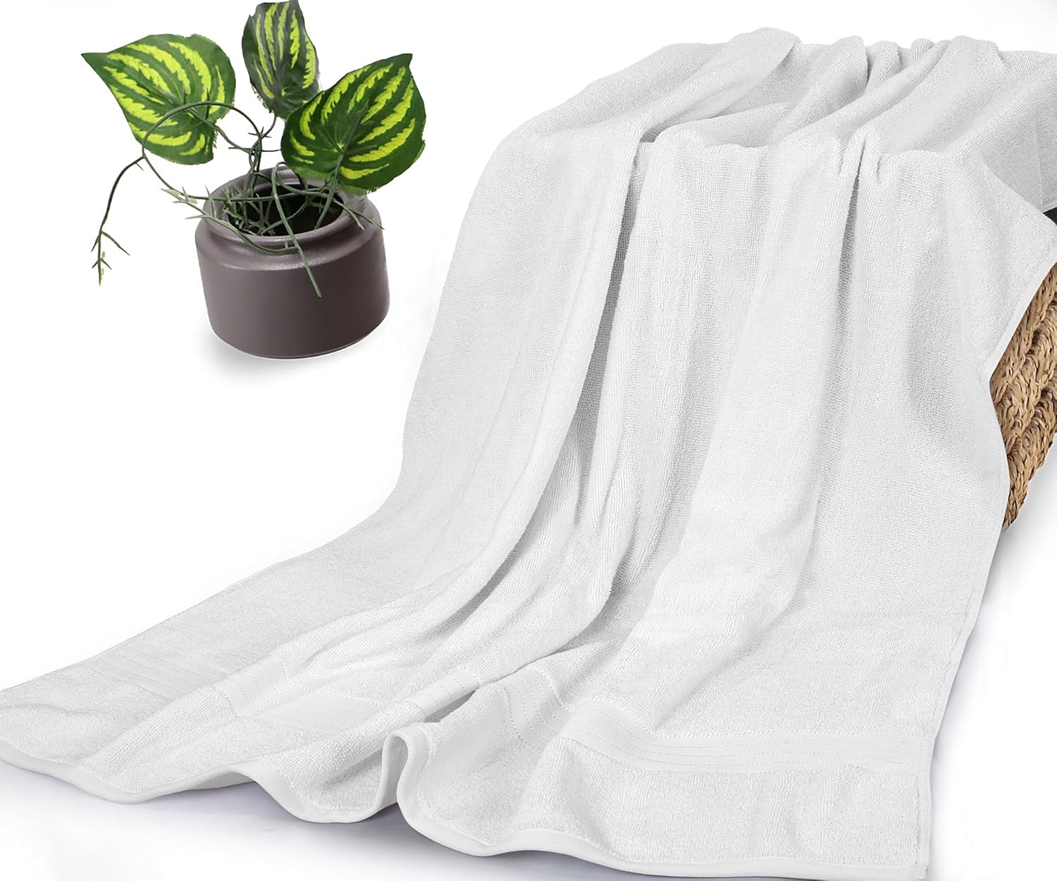 Bliss Casa Jumbo Bath Sheet 2-Pack — 35″×70″ Oversized Cotton Bath Sheets, Ultra-Soft & Highly Absorbent – Quick-Dry, Hotel-Quality & Durable