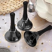 Vista 5 de Boao 24 campanas de mano de acero para servicio de acero con mango de madera negra, campanas de metal diatónico, percusión musical (negro)