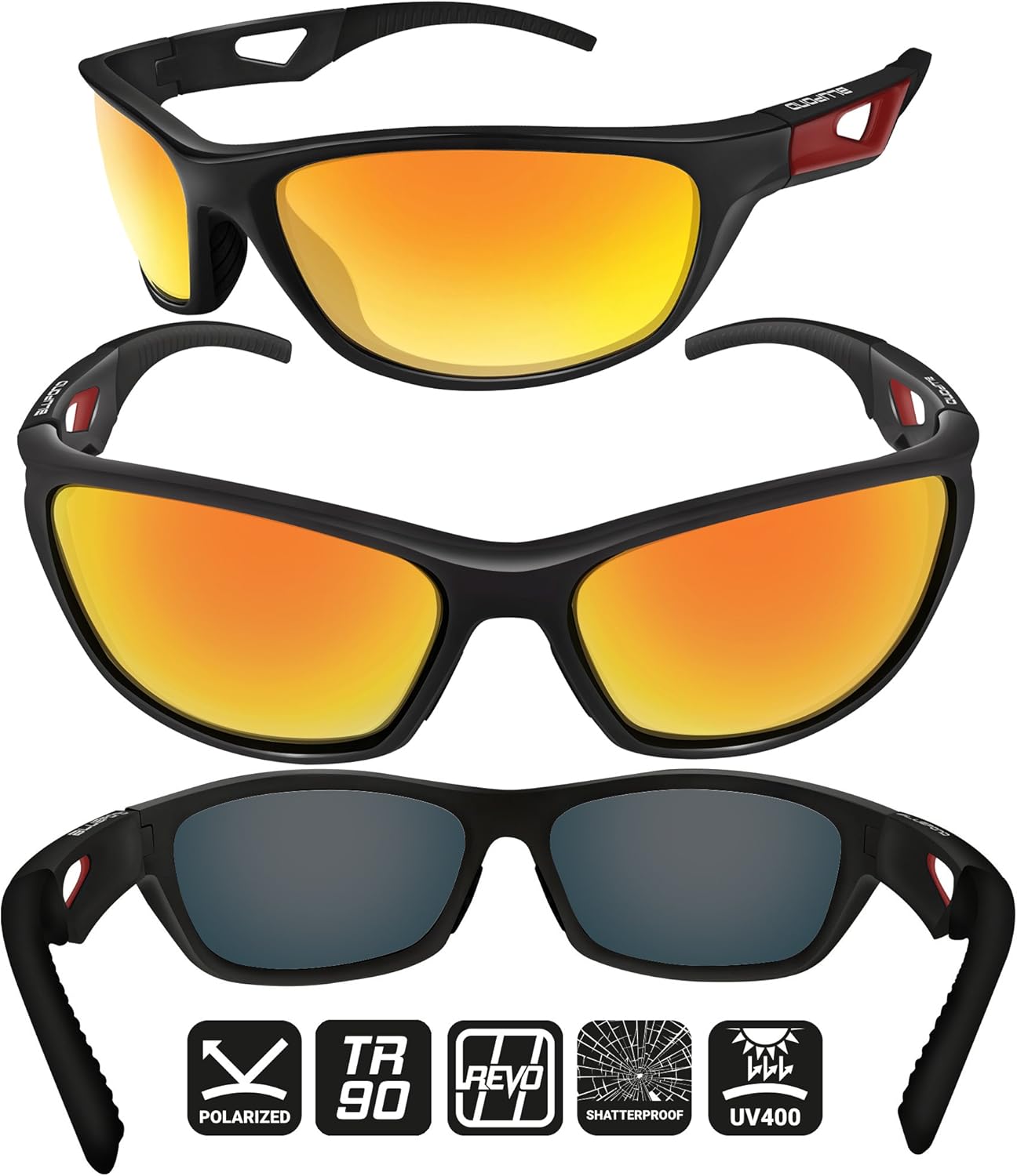 BLUPOND Polarized Sports Sunglasses for Men - TR90 Unbreakable Frames for Golf Cycling Driving - Scout