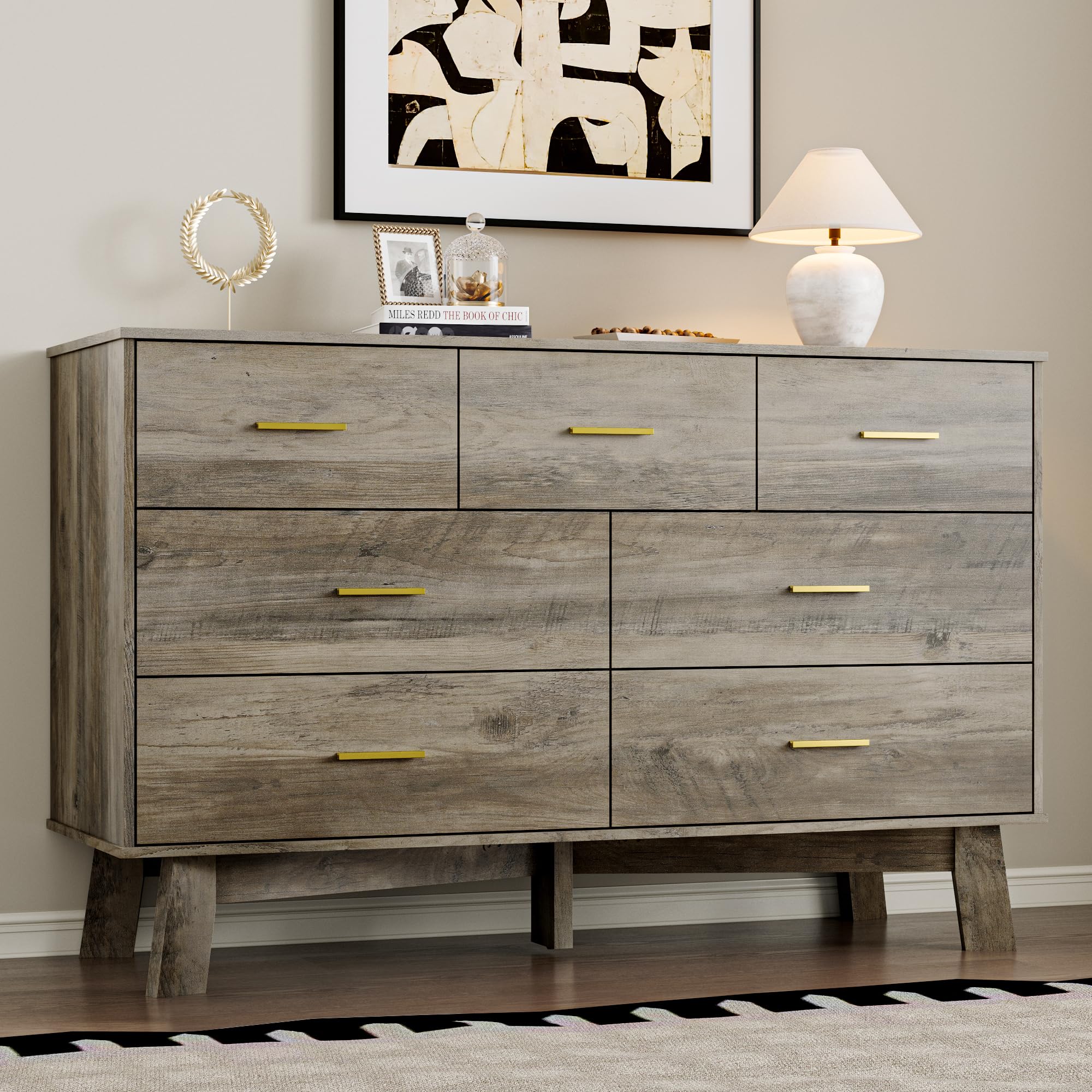 BORNOON Dresser for Bedroom with 7-Drawer, 47.2
