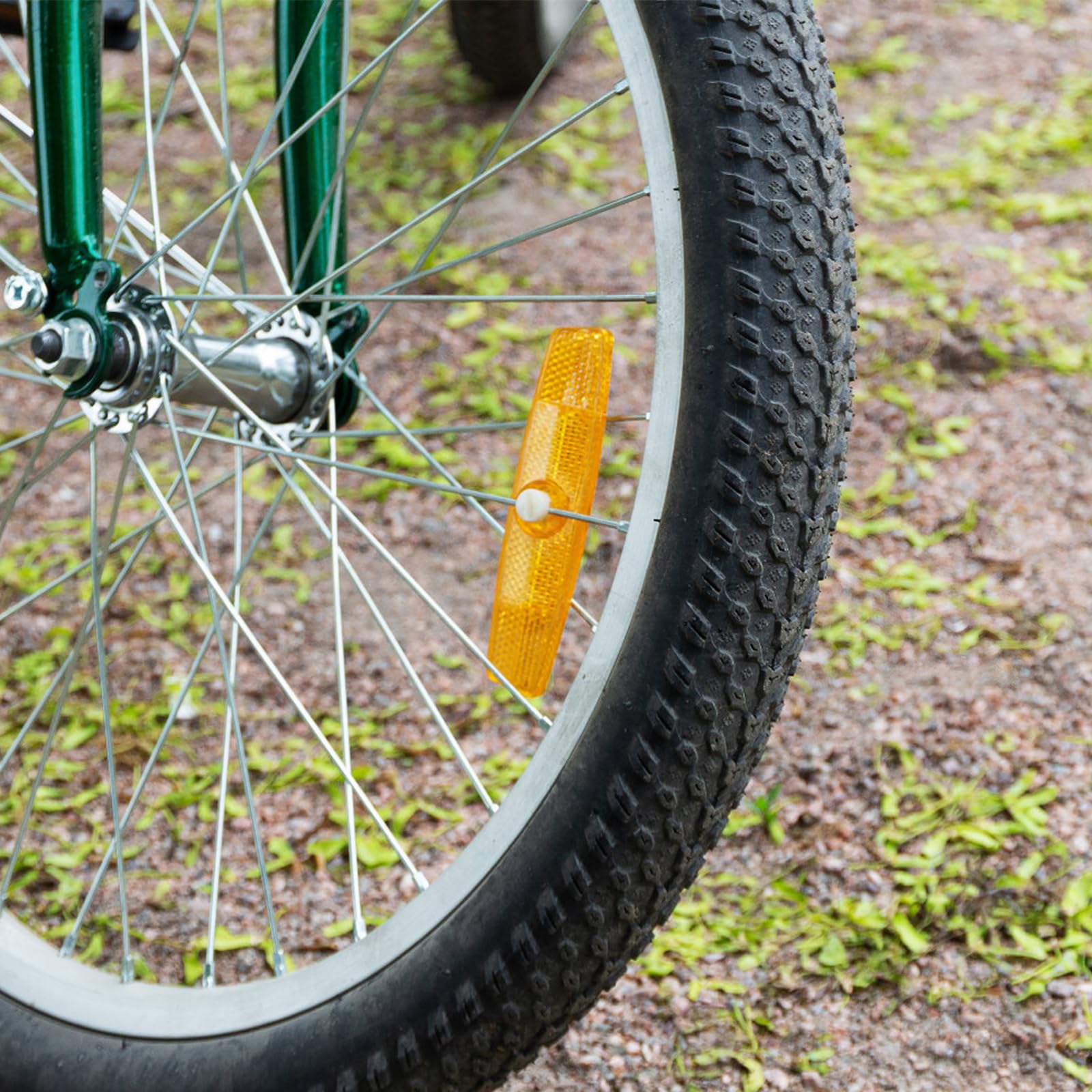 Riflettori Per Raggi Bicicletta - 1 Paio, Arancione, Plastica, Per Sicurezza Notturna - Foto 2