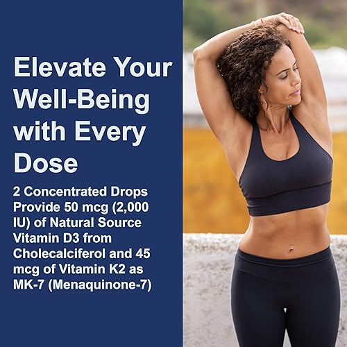 Vista 13 de Carlson - Super Daily D3 + K2, 50 mcg D3 + 45 mcg MK-7, salud del corazón y los huesos, 90 gotas líquidas, 0.08 onzas líquidas