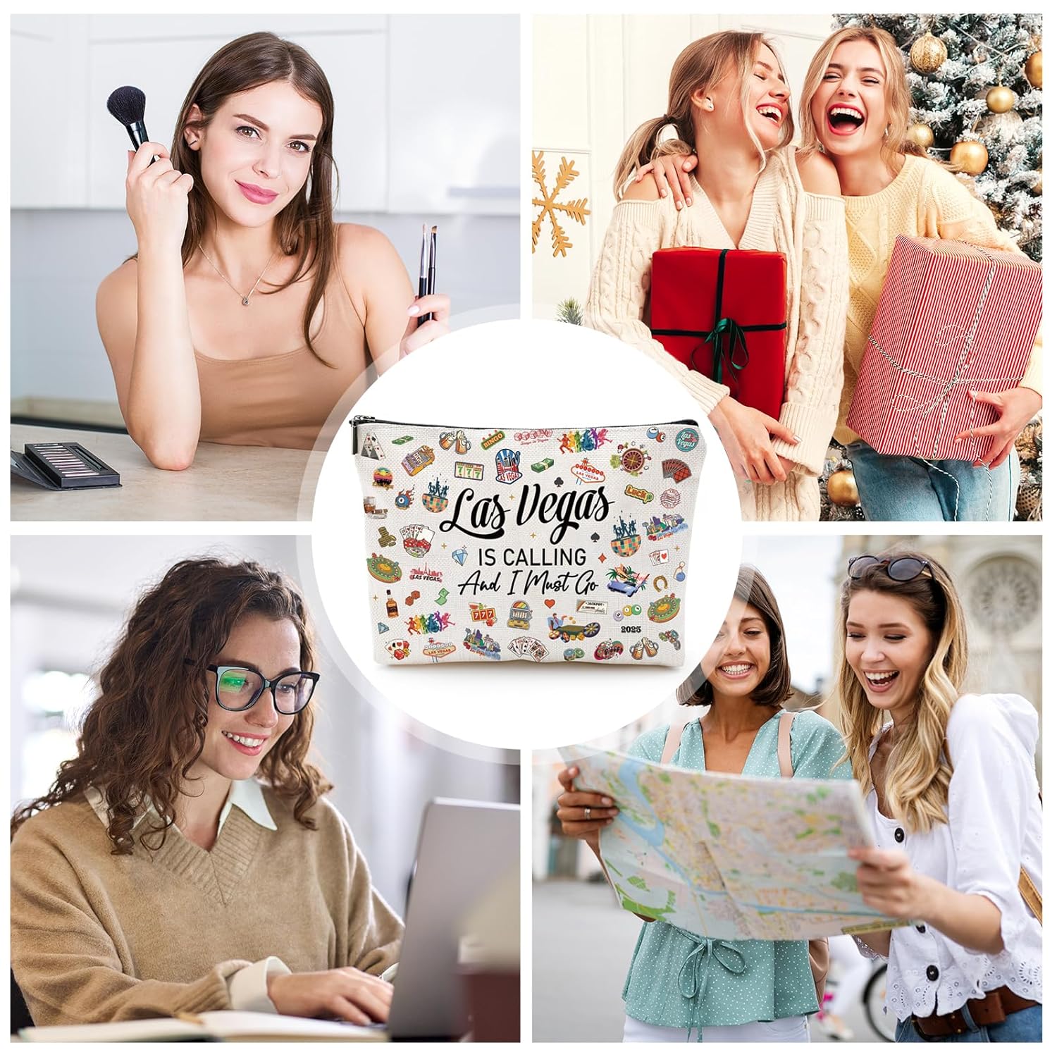 Las Vegas Souvenirs Gifts - Aesthetic Travel Makeup Bag for Women Mom Girls Friend Traveling Essentials Cosmetic Organizer Waterproof Toiletry Pouch Appreciation Birthday Christmas Gift - Image 6