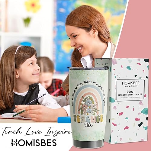 Miniatura 8 de HOMISBES Regalos de agradecimiento para profesores  Tazas de viaje para enseñar el amor  Hermoso día para enseñar a los pequeños seres humanos de