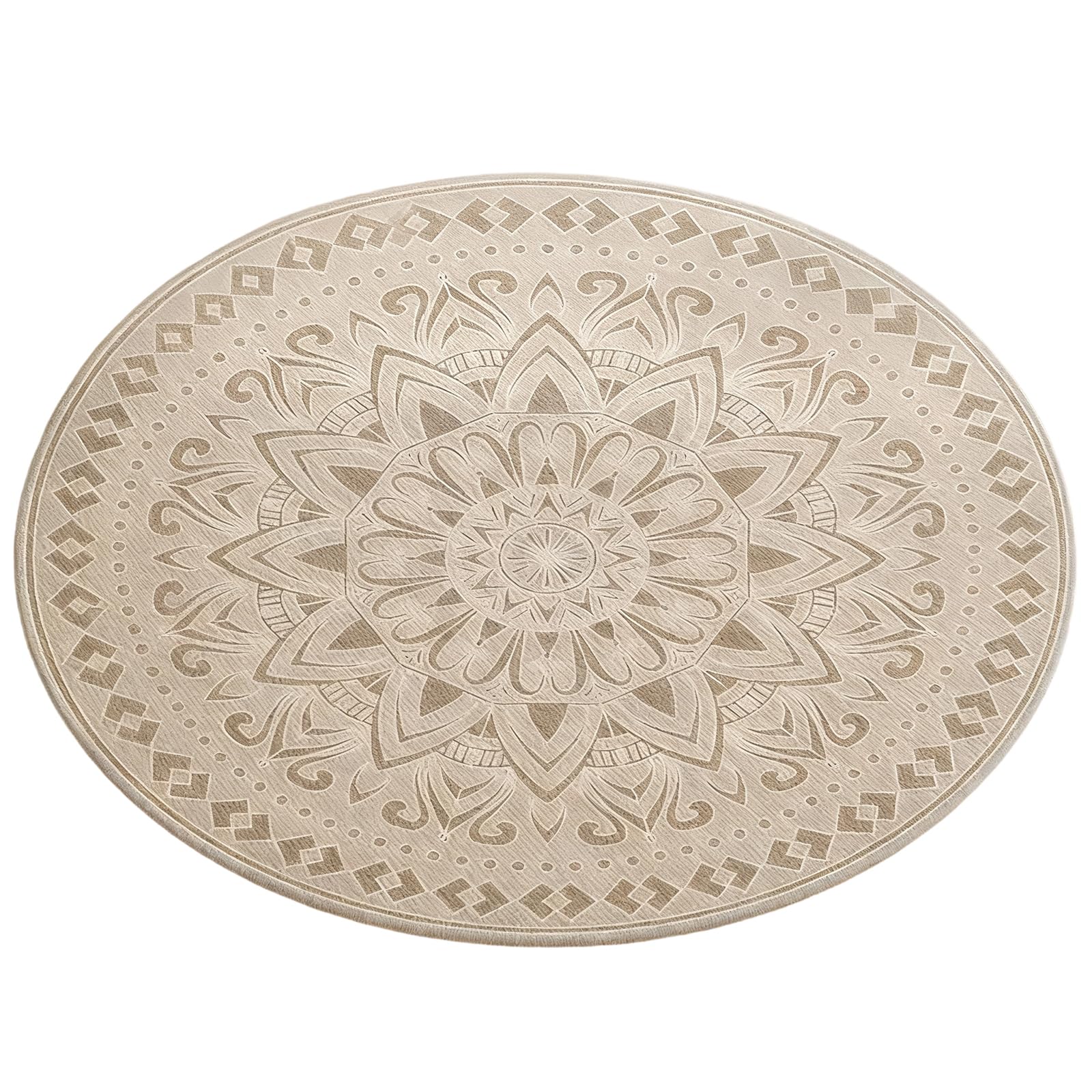Tsophreniq Thickened Thermal Round Rug Machine Washable Pet-Friendly Floor Mat for Cold Winter Floors Thickened Round Floor Mat Winter Non Slip Carpet Polyester Fiber Home Rug