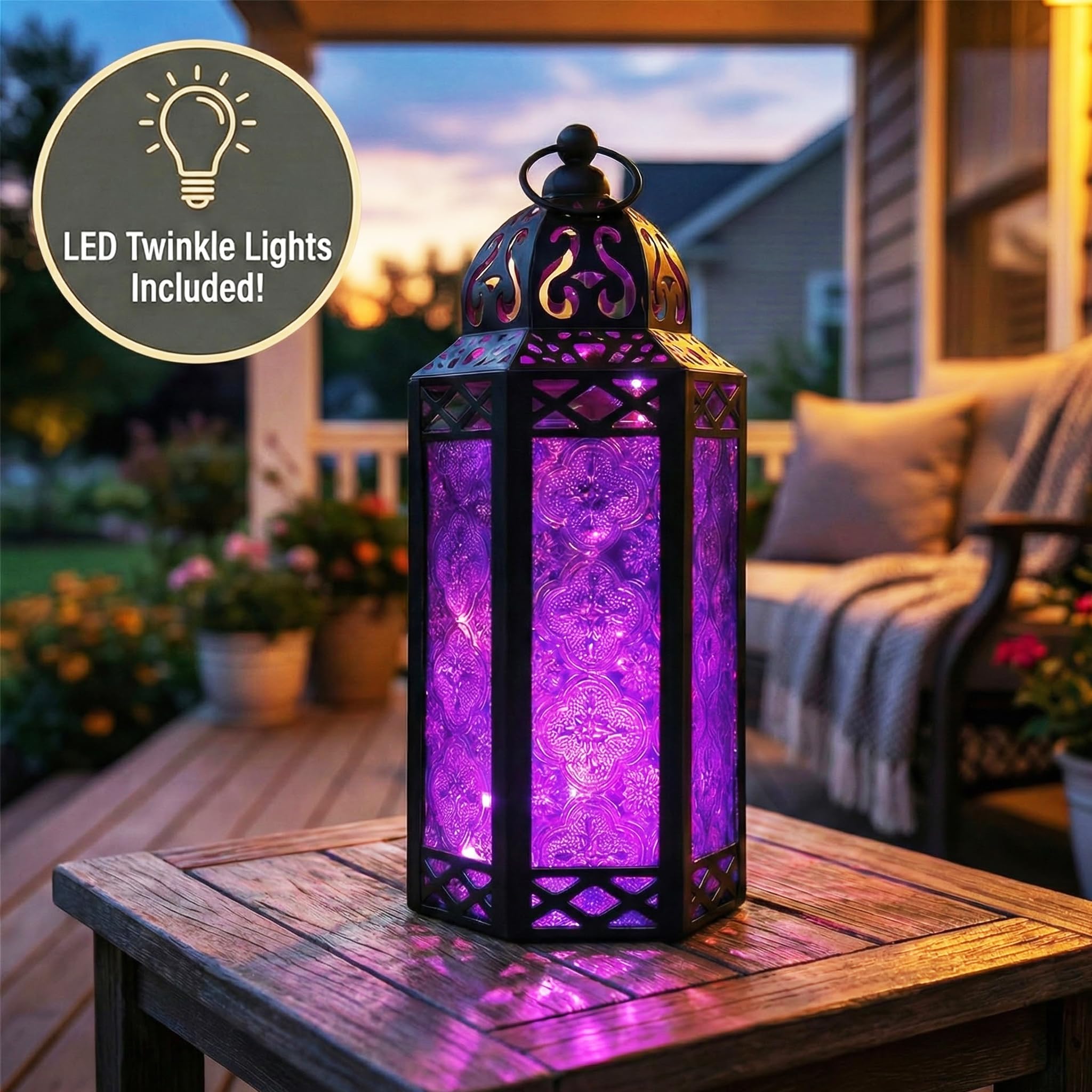 Vela Lanterns Halloween Metal Moroccan Decorative LED Fairy Lights