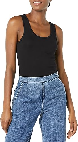 Vista 3 de Tienda Essentials - Camiseta ajustada sin mangas para mujer, paquete de 2