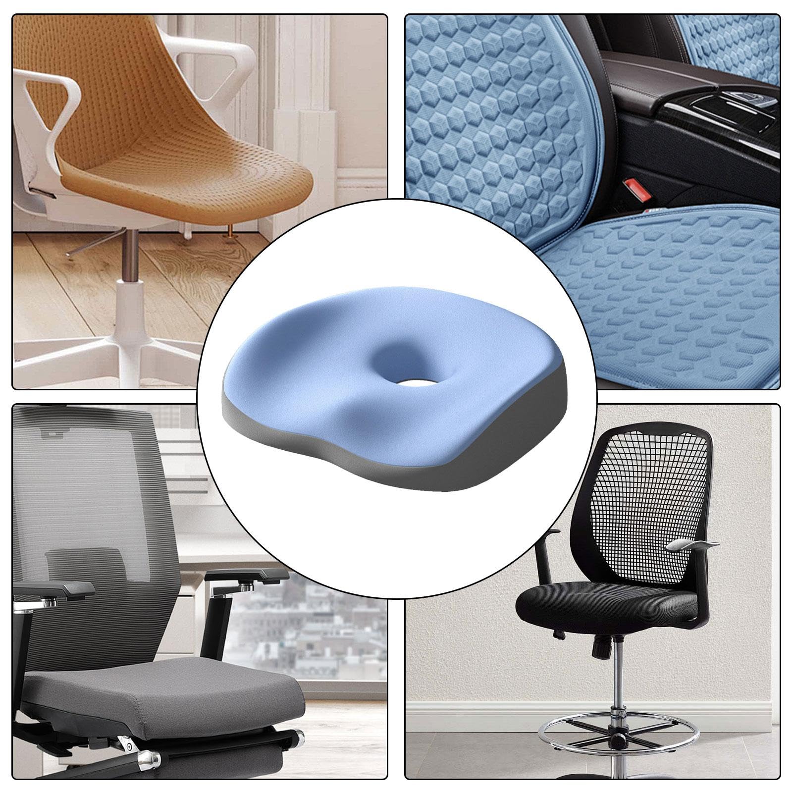 Cojines de Asiento para Ancianos – Cojín de Silla de Oficina Lenta | Cojín de silla de ruedas de espuma transpirable para un asiento largo, proporcionando la máxima comodidad para las sillas