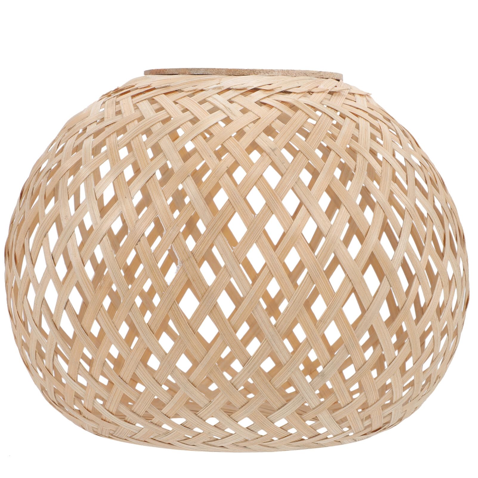 Uonlytech Woven Bamboo Lamp Shade Softens Bright Light Rustic Style Lampshade Lightweight and Versatile Design for Holiday Decorating for Pendant Light