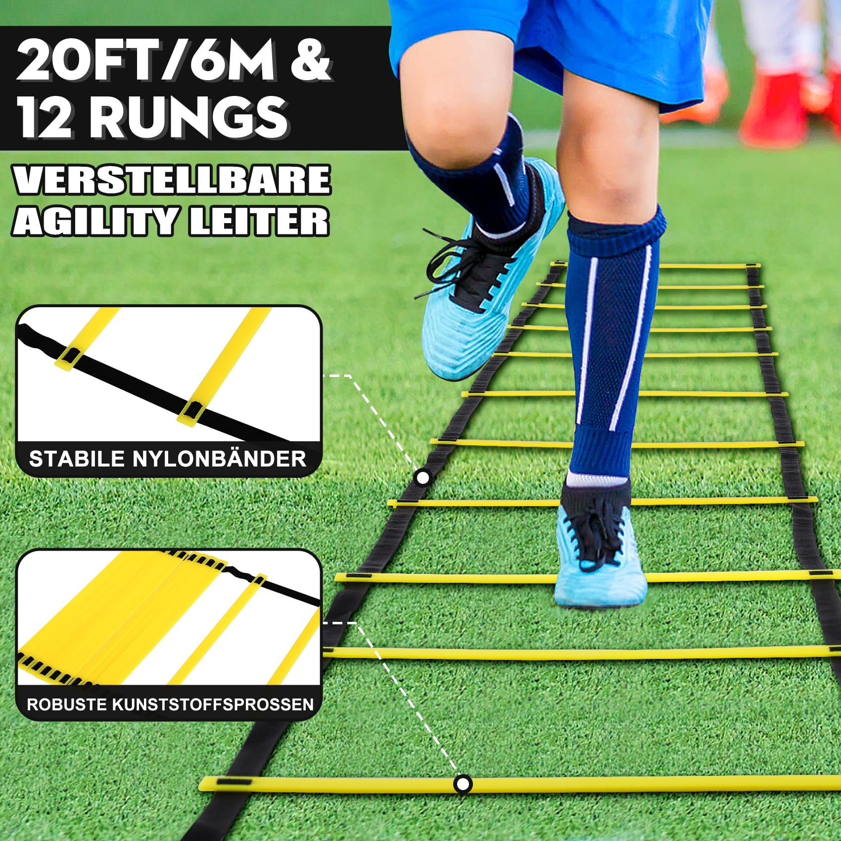 Kinder Fußballtore 2er-Set 180x120cm - Komplettes  Produktbild-Vorschau 9