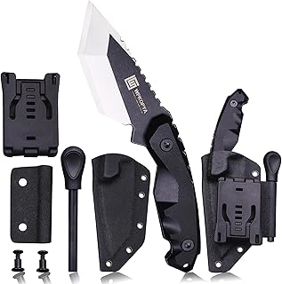 WZD-002/003 Fixed Tactical Knife with Sheath Suitable for Outdoor Hiking, Fishing, Jungle Camping, Hunting, EDC, Gif - WPKOPYA