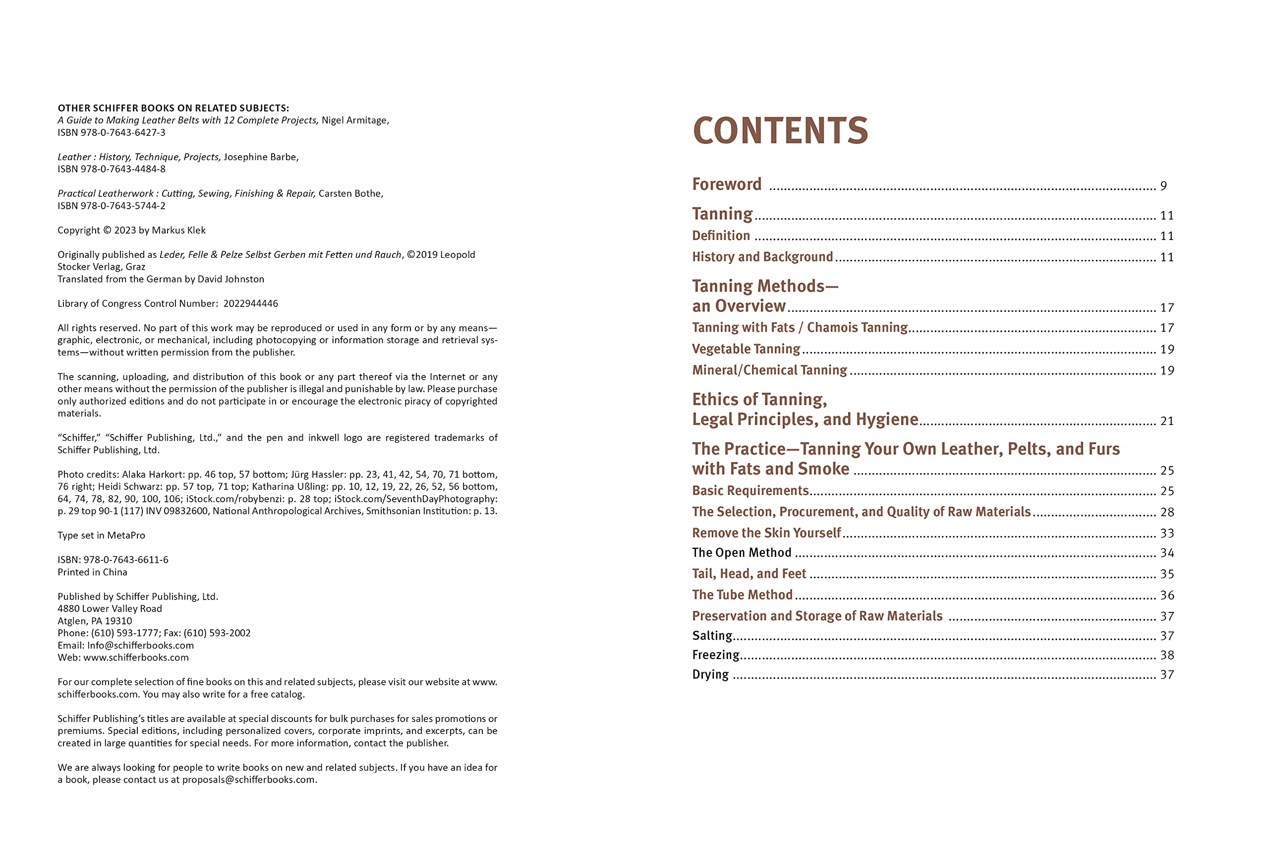 Natural Leather Tanning: Tanning With Fats & Smoke, Chemical-free Tanning, Preservation & Storage, Salting, Freezing & Drying, Plus 6 Step-bystep Leather Projects