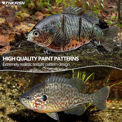 Miniatura 4 de THKFISH Swimbaits Señuelos para pesca de lubina, cebos deslizantes multiarticulados, señuelos de natación de hundimiento lento, señuelos de pesca