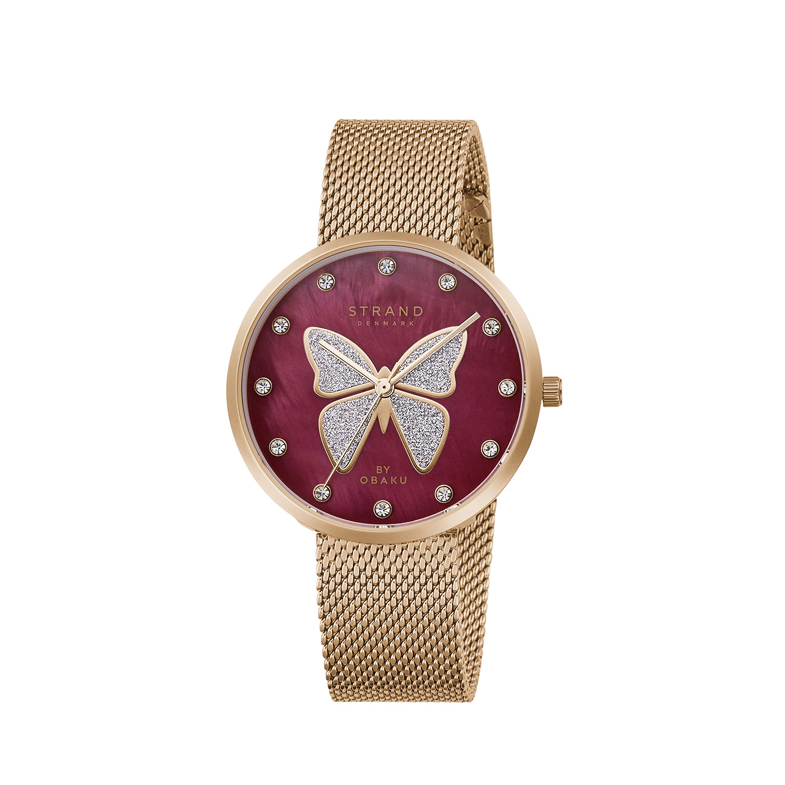 Strand By Obaku Glitter Butterfly Analog Burgundy Dial Womens Watch-S700LXVDMV-DB (B08RDYWJHZ) Amazon Price History, Amazon Price Tracker