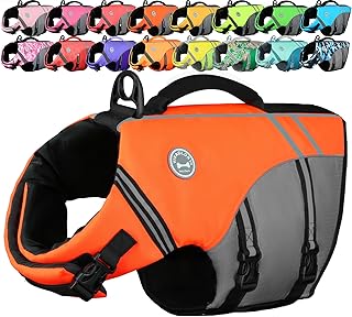 VIVAGLORY Sports Style Dog Life Vest, Dog Life Jacket for Swimming & Boa...