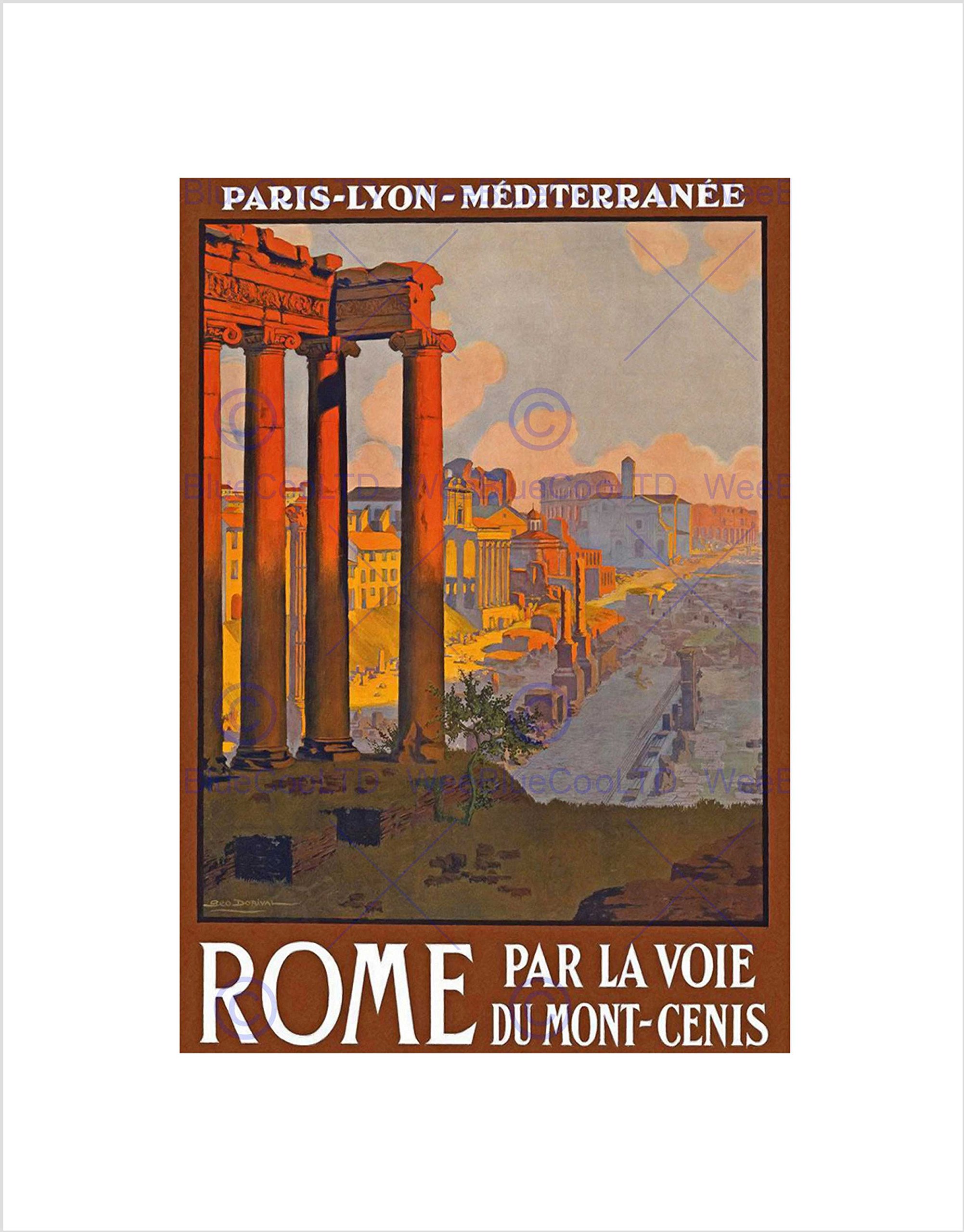 Wee Blue Coo Travel Ruin Forum Rome Italy Vintage Picture Wall Art Print