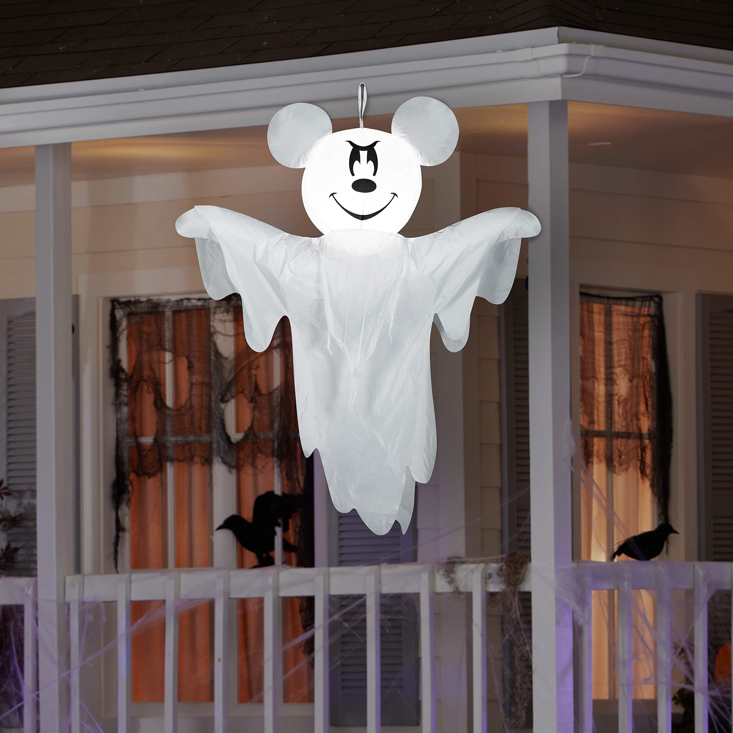 Disney 220933 Hanging SM Halloween 4' Mickey as Ghost Airblown Inflatable, White