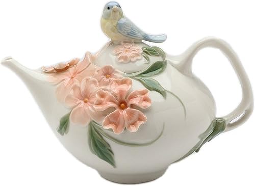 20906 Tetera de porcelana fina Bluebird Apple Blossom, 8-1/2" L