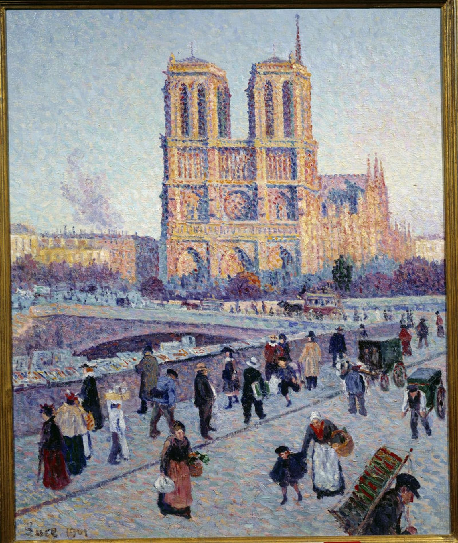 ARTXLXXBN Famous Print Painting Colorful Art Print the Quai Saint Michel and Notre Dame by Maximilien Luce Canvas Art Decorations for Home Decor 60x90cm