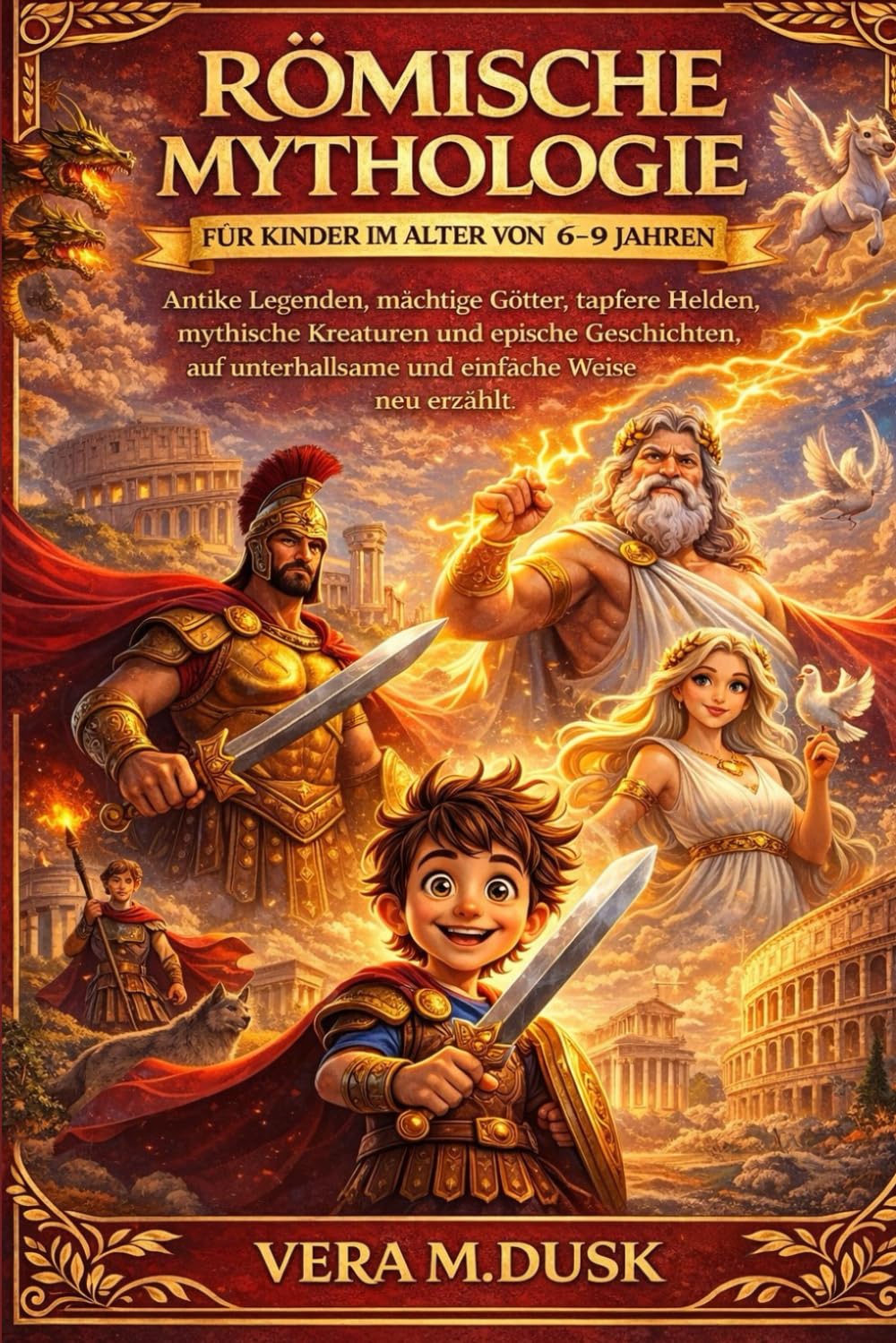 RÖMISCHE MYTHOLOGIE FÜR KINDER IM ALTER VON 6–9 JAHREN: :Antike Legenden, mächtige Götter, tapfere Helden, mythische Kreaturen und epische Geschichten auf unterhaltsame und einfache Weise neu erzählt