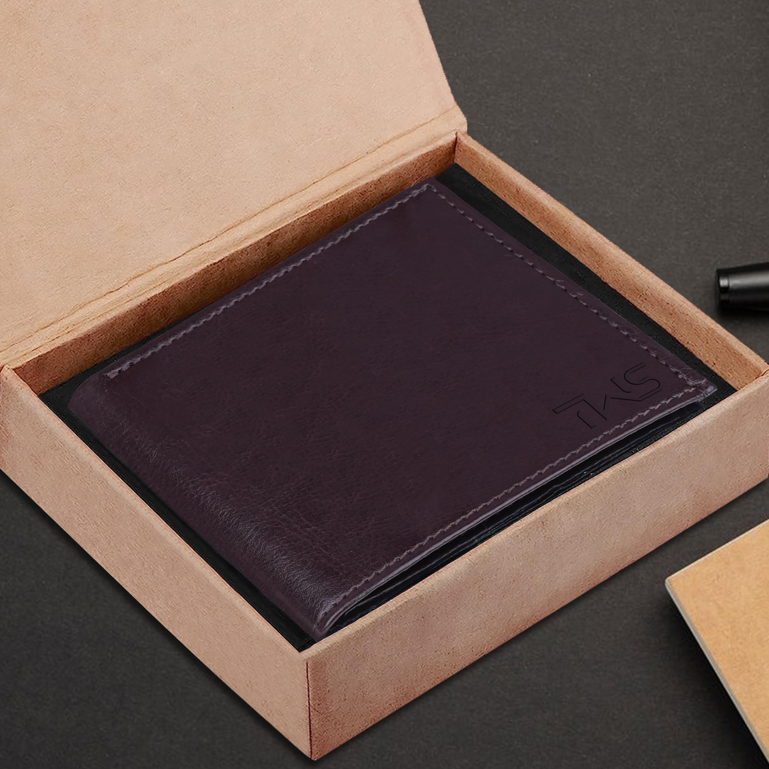 The Wallet Store Solid Leather Wallet For Men - Brown