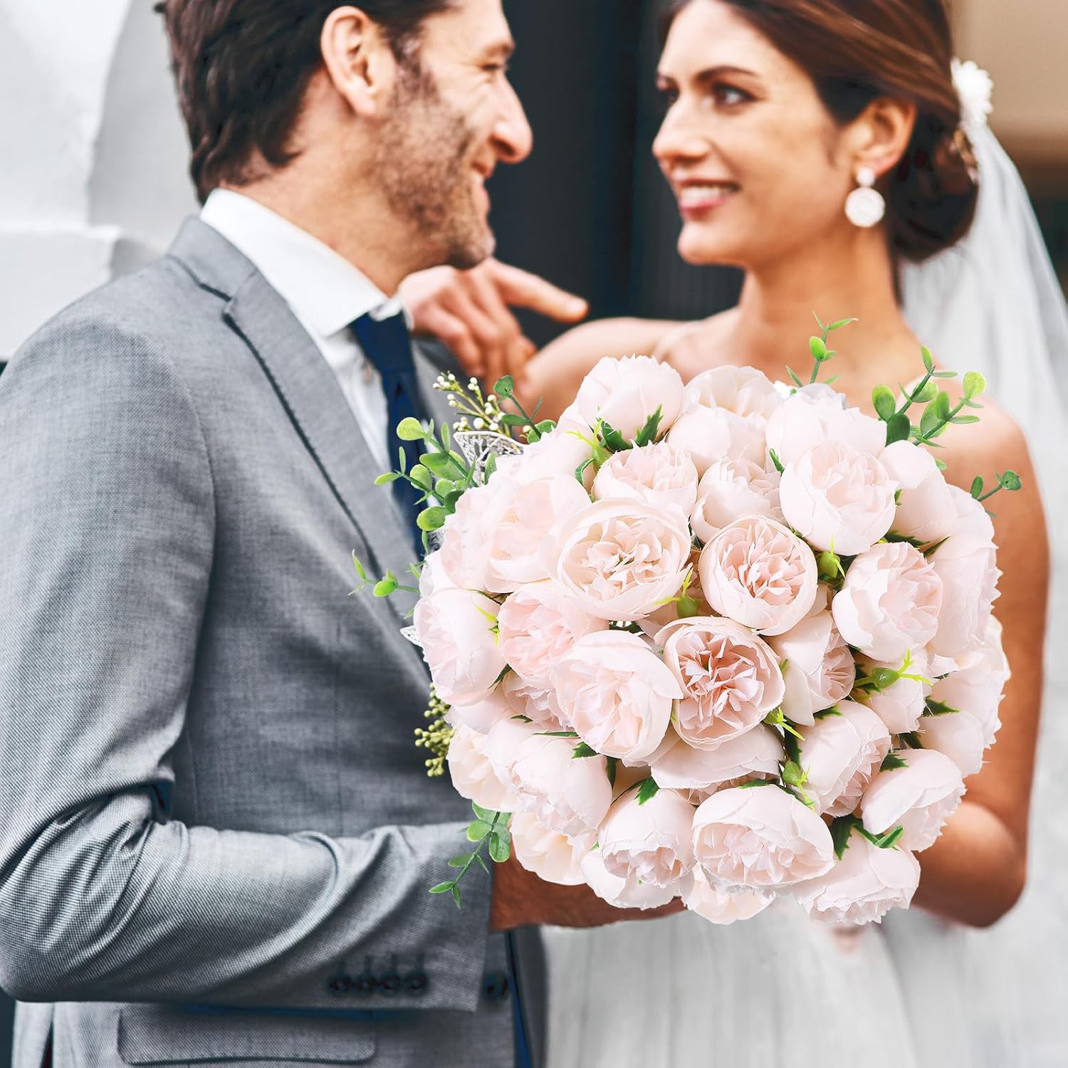 XunYee 85 Pcs Artificial Peonies Faux Silk Flowers Bulk for Vase Vintage Faux Peony Bouquet Florals Stems Arrangements for Valentines Wedding Table Centerpiece Farmhouse Birthday Vase Filler(Pink) - Image 4