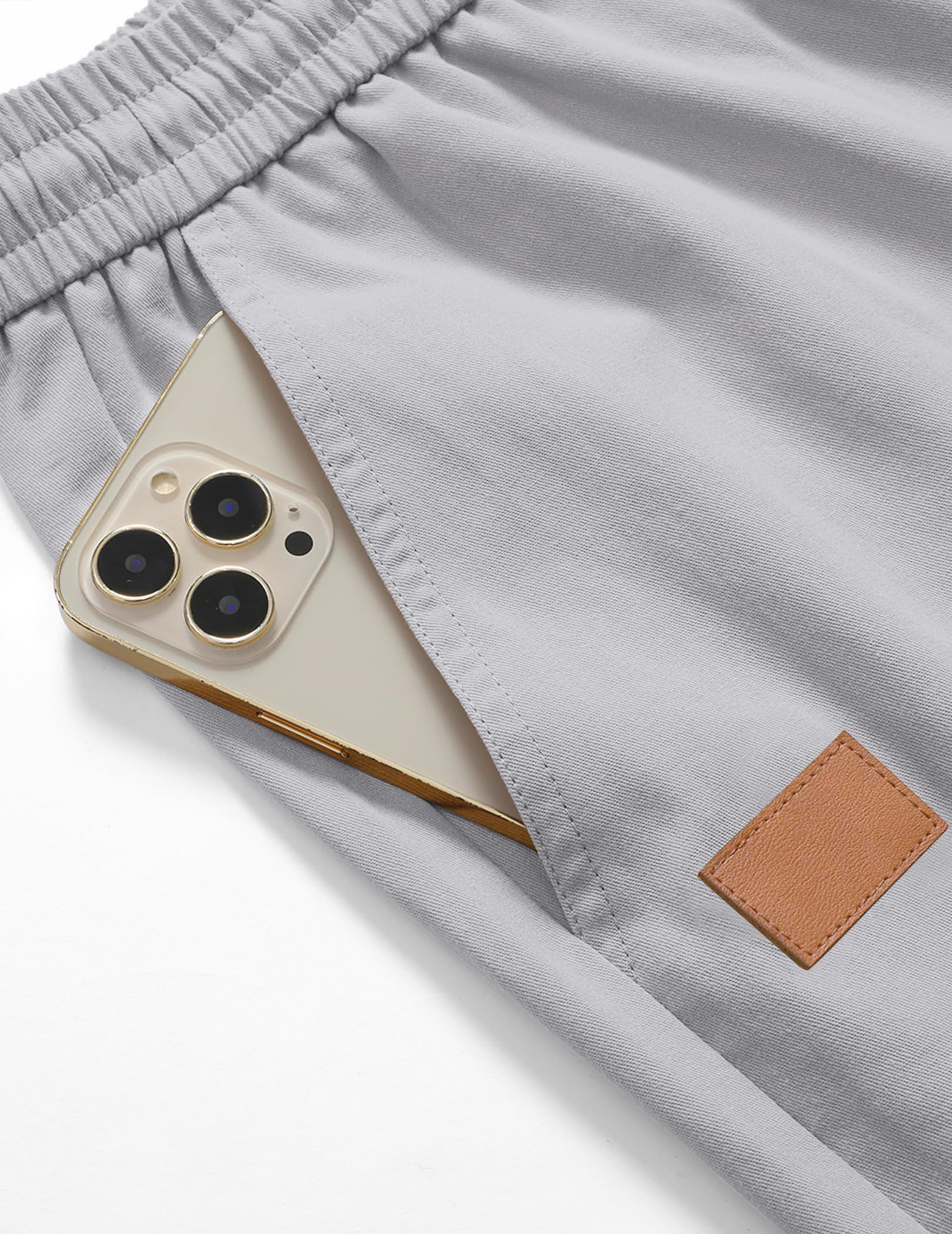 TARAINYA Pantaloni Uomo Cotone Jogging Chino Cargo con Tasche Laterali Coulisse Vita Elastica Casual