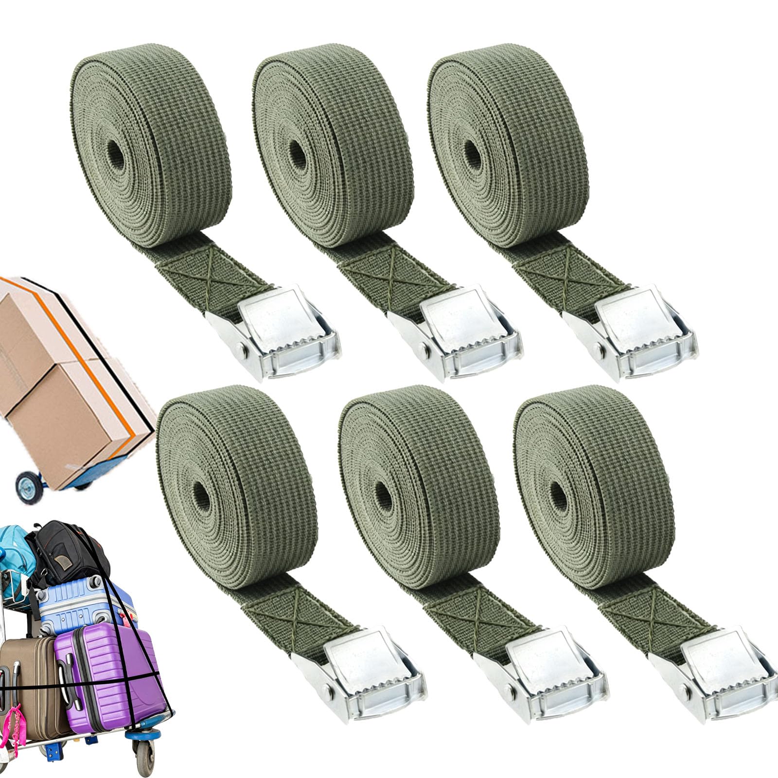 Lot de 6 sangles d'arrimage avec boucle de serrage de 1 m, sangles de