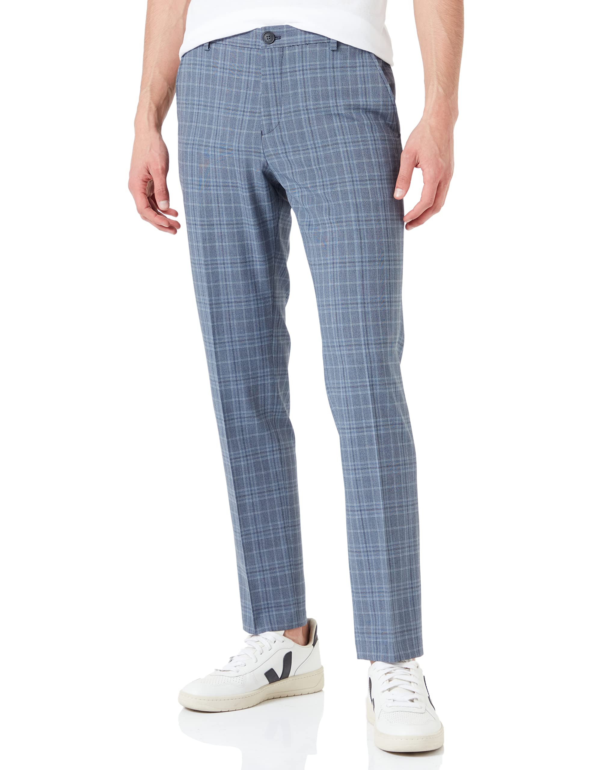 SELETED HOMME SLHSLIM-Liam GREYBLU CHK TRS Flex B NOOS, Grey/Checks:blue