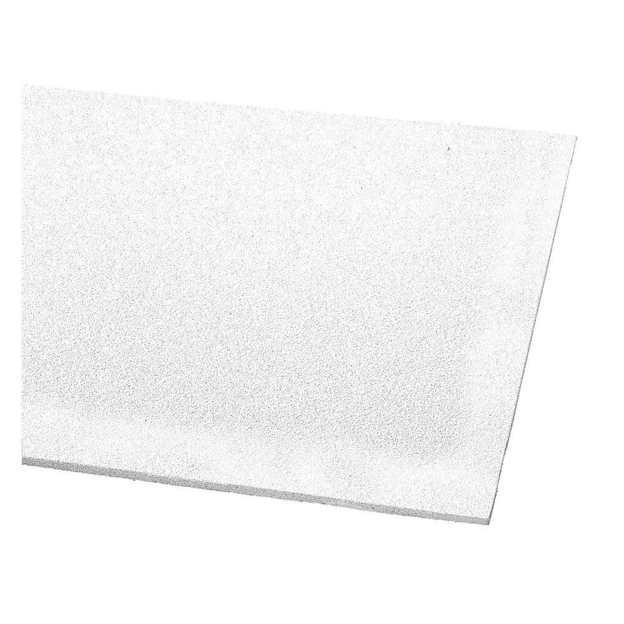 Armstrong 2x2 White Ceiling Tiles; 16 pcs; Water-Resistant; Matte Finish; Suspended Ceiling; Lay-In Installation; 64 sq ft Coverage; Square Edge; Mineral Fiber; Traditional Style