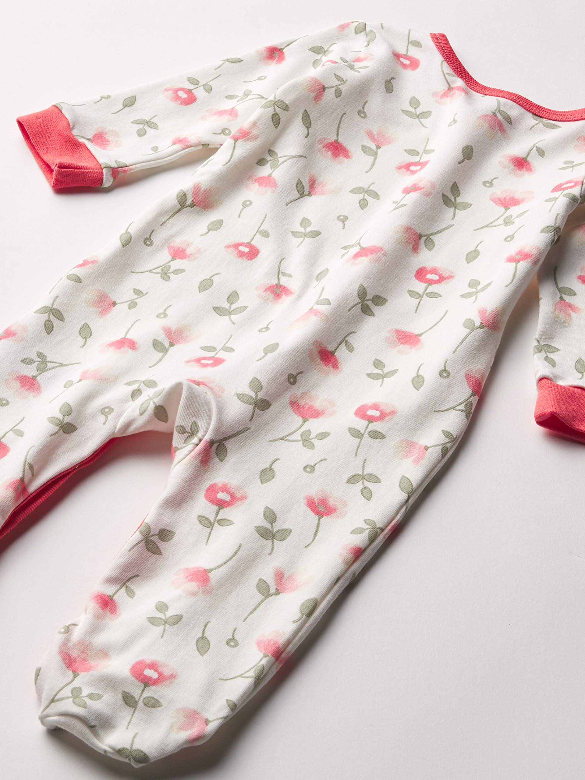 Calvin Klein Girls' Coverall, White Luster/Equator Pink/Coral Reef, 0-3 Months