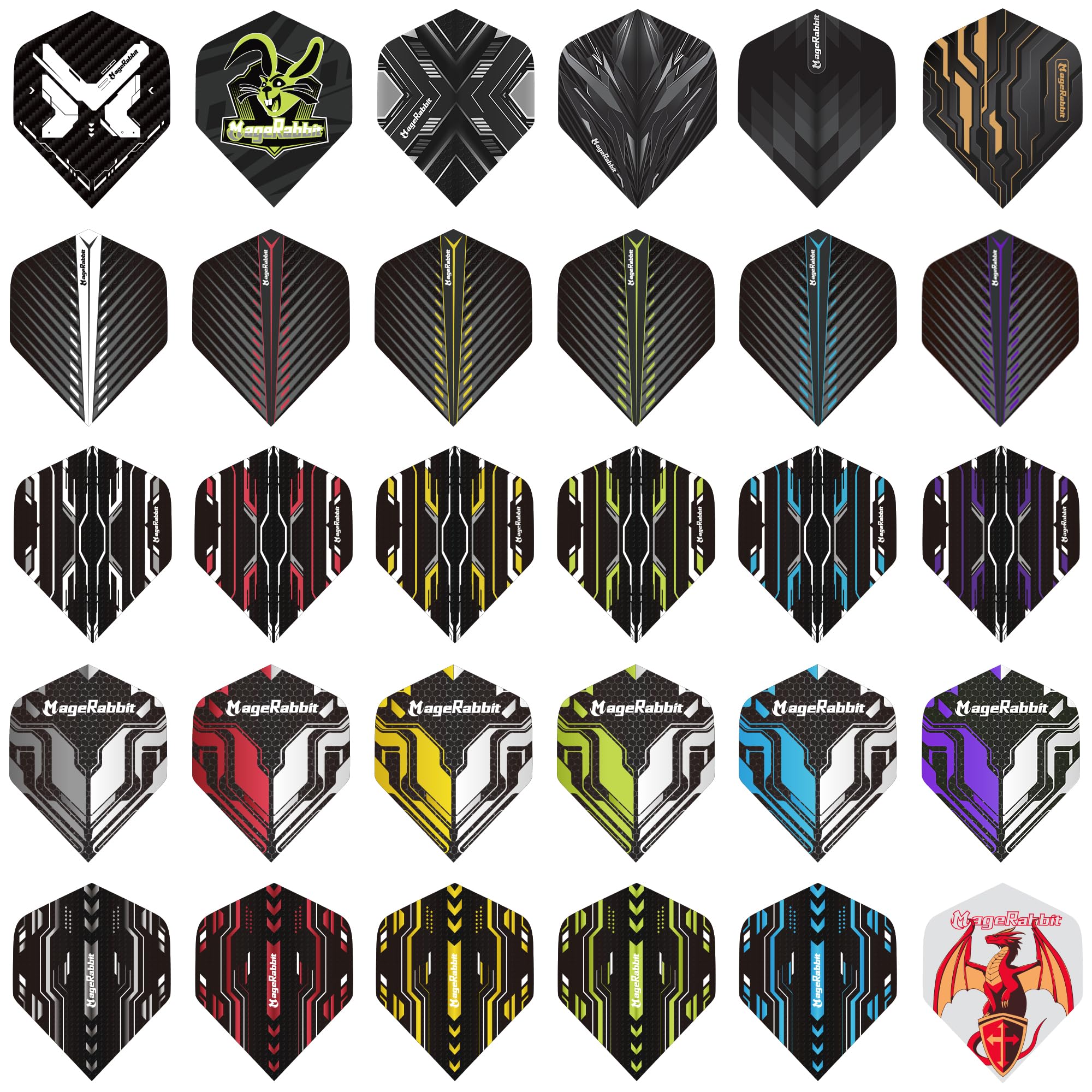 Dart-Flight 90pcs, 30Styles Standard PET Darts Zubehör, Perfekte für Soft/Steel Tip Dartpfeile