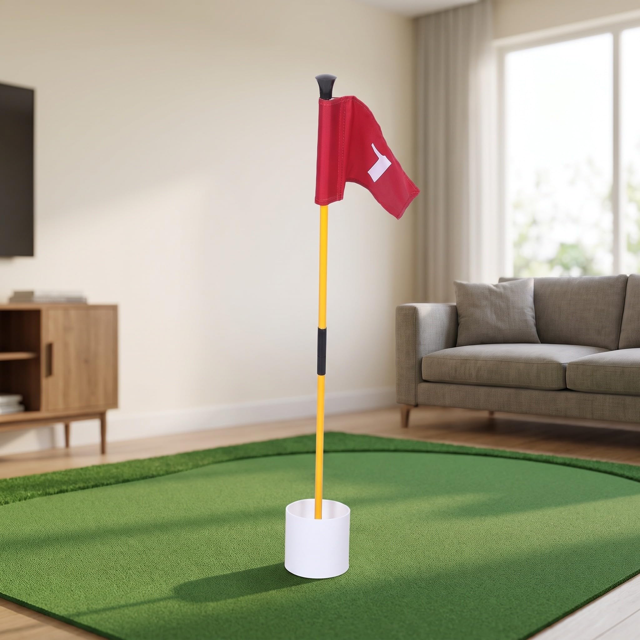 ibasenice Golf-Flaggenstange - Tragbare Golf-Putting-Flaggen-Flaggenstange