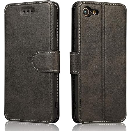 QLTYPRI iPhone 6 iPhone 6S Case Premium PU Leather Simple Wallet Case TPU Bumper [Card Slots] [Kickstand] [Magnetic Closure] Shockproof Flip Cover for Apple iPhone 6 iPhone 6S - Black