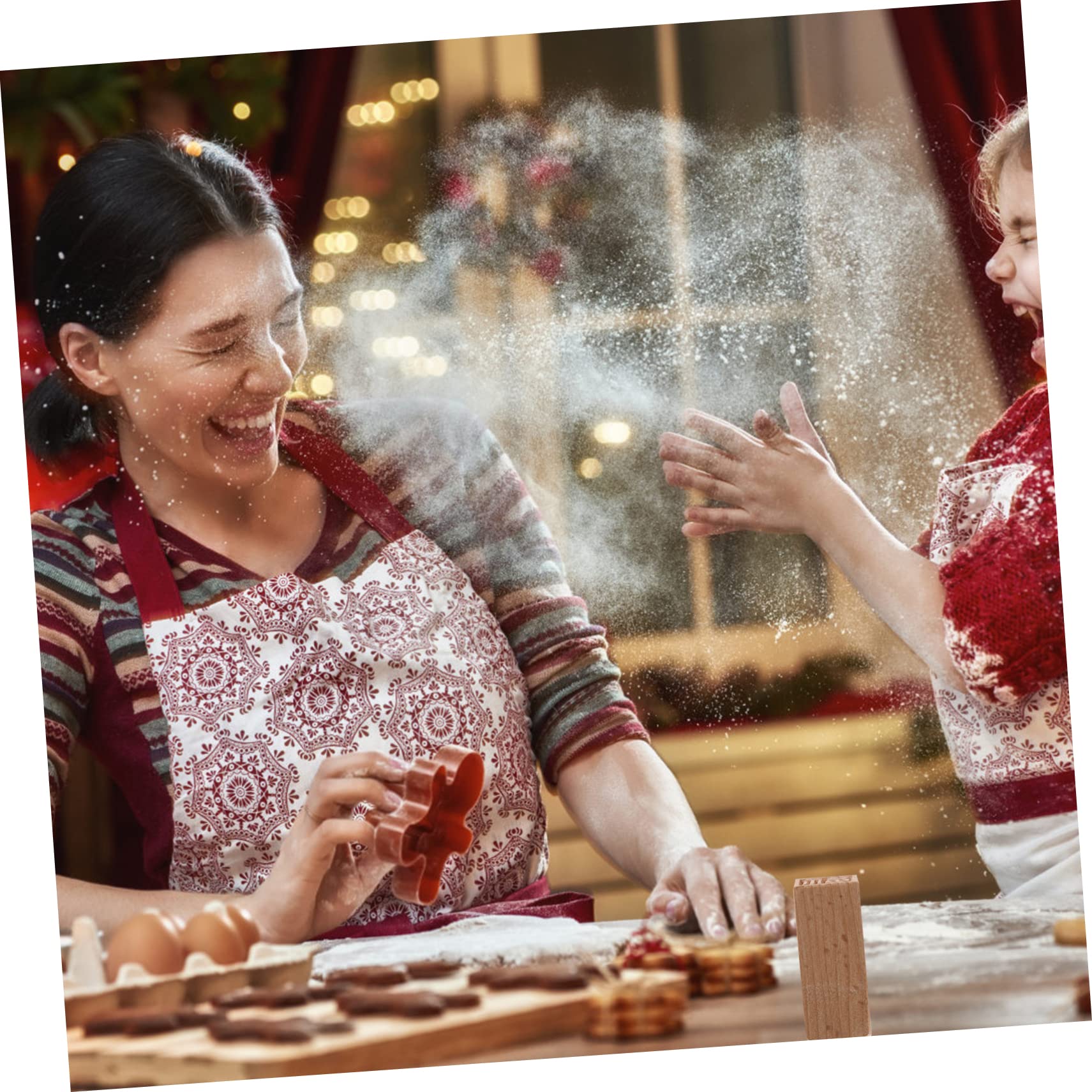 PLAFOPE 2Pcs Wooden Dessert Stampers for Mooncake Cookie Baking Auspicious Patterns Cake Molds Pastry Supply for DIY Baking Mid Autumn Festival Treats