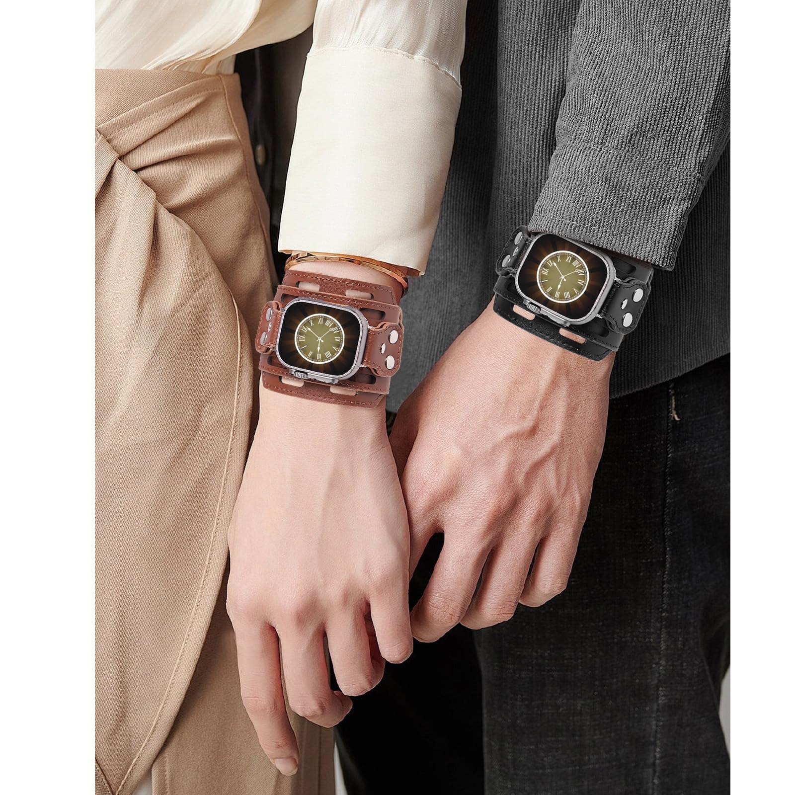 Bracciale in vera pelle per Apple Watch, unisex, per Apple Watch