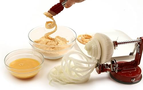 Miniatura 4 de Norpro Apple Master-Apple, papa, parer, rebanador y descorazonador con base al vacío y abrazadera, rojo