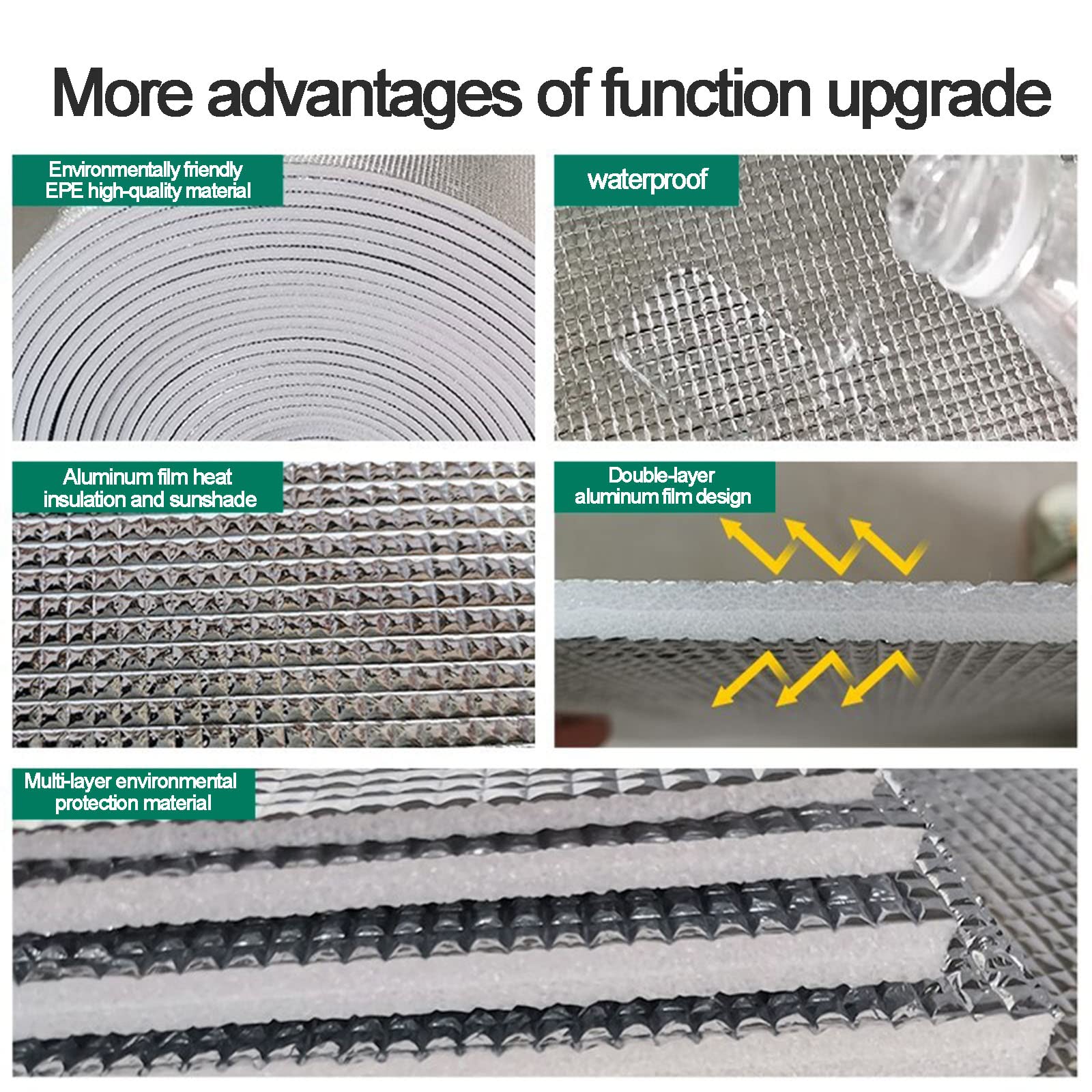 Aluminiumfolie -Schaum -Wärmeisolierung Baumwolle, Reflektierfolie Rollenblasen -Isolierfolie Isolierung Wärmebarriere Für Wärmereflektor Engineered Foil,3mm（thk）,1 * 3M(3m²)