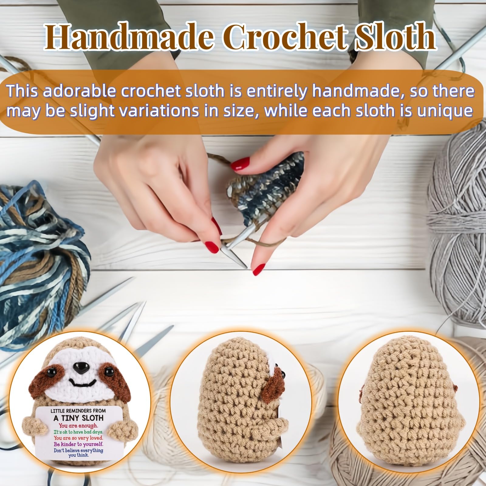 Yiqicomle Positive Crochet Sloth - Image 3