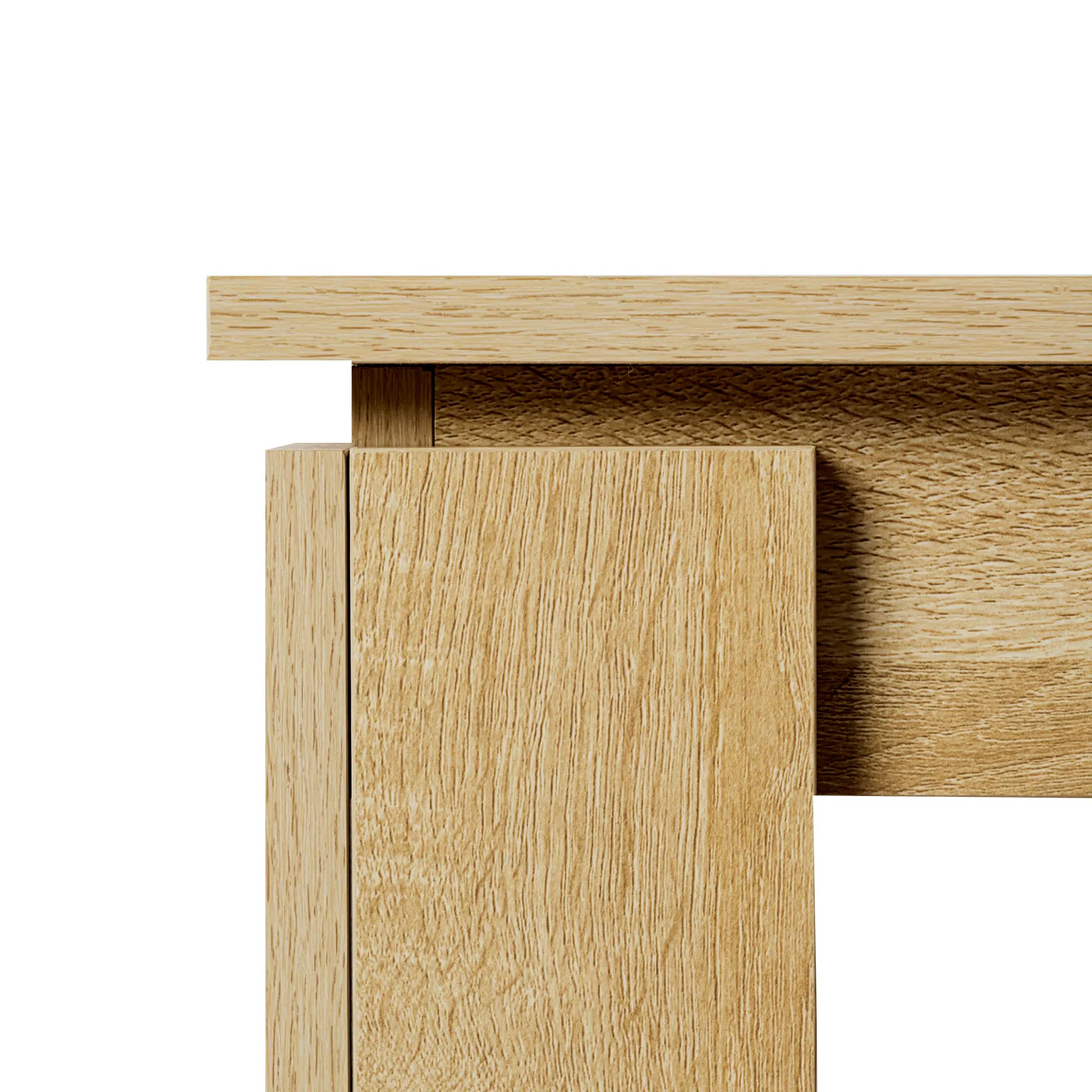 Ensemble de salle à manger rectangulaire en chêne - Table de 160 cm + 6 chaises noires ergonomiques