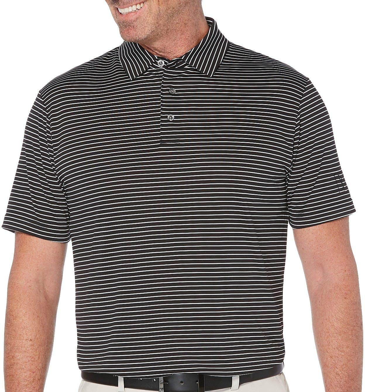 PGA Koszula golfowa męski Short Sleeve Feeder Stripe Polo Shirt