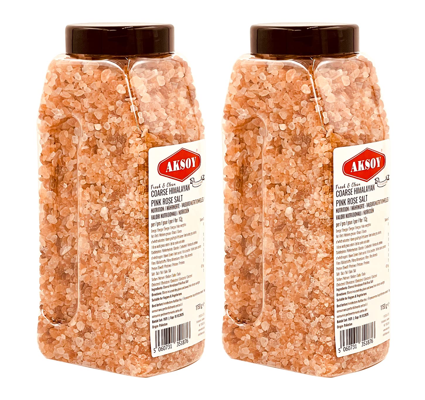 Pink Himalayan Salt 2.3KG, Fine Grain Premium Quality, GMO Free, Supreme Quality Chemical Free, Vegan, Fine Grain All-Natural Salt, Triple-Washed in Spring Water