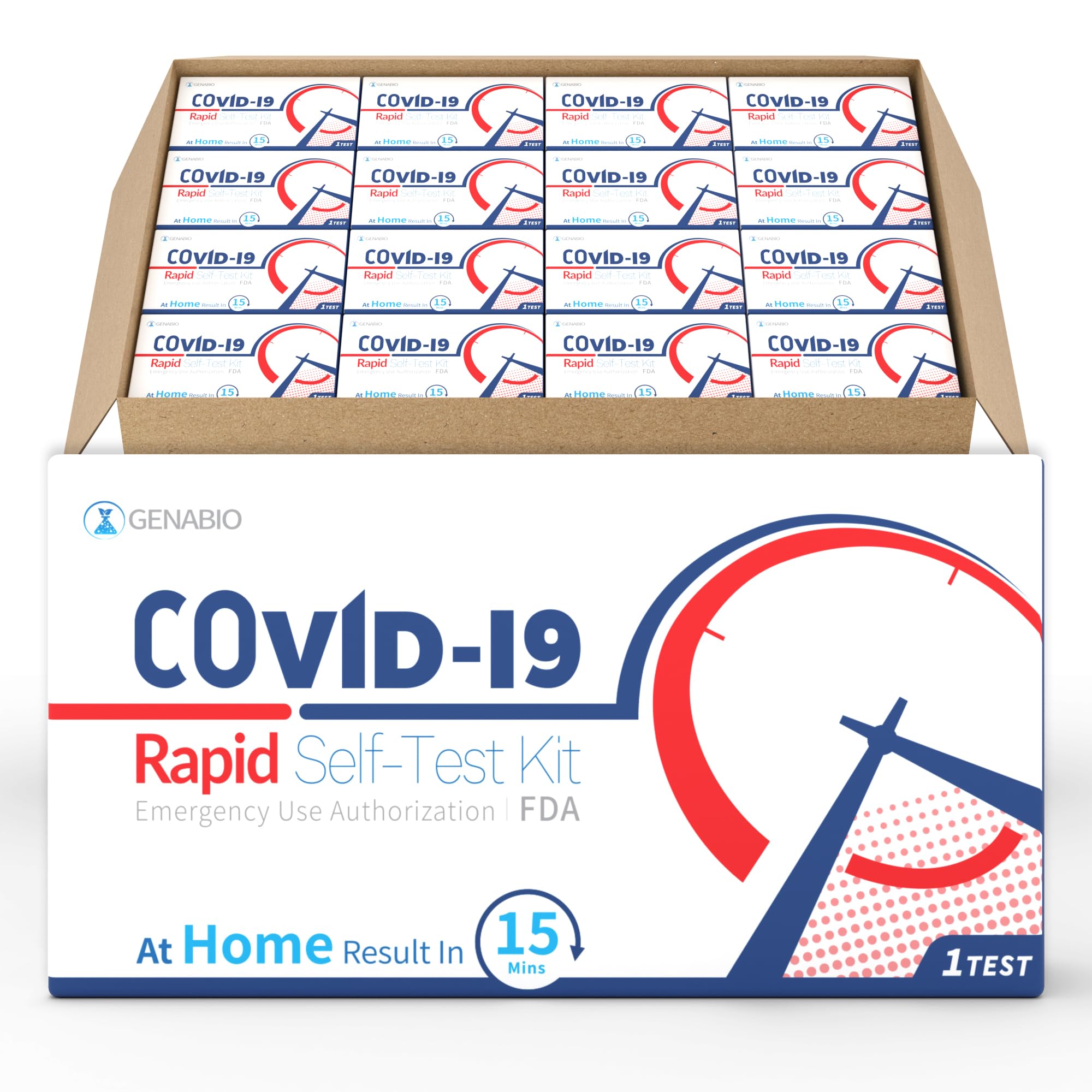 Genabio COVID-19 Antigen Rapid Self-Test Kit – 1 Carton, 252 Tests, FDA EUA Authorized, 15 Min at-Home Results, Bulk Enterprise Pack