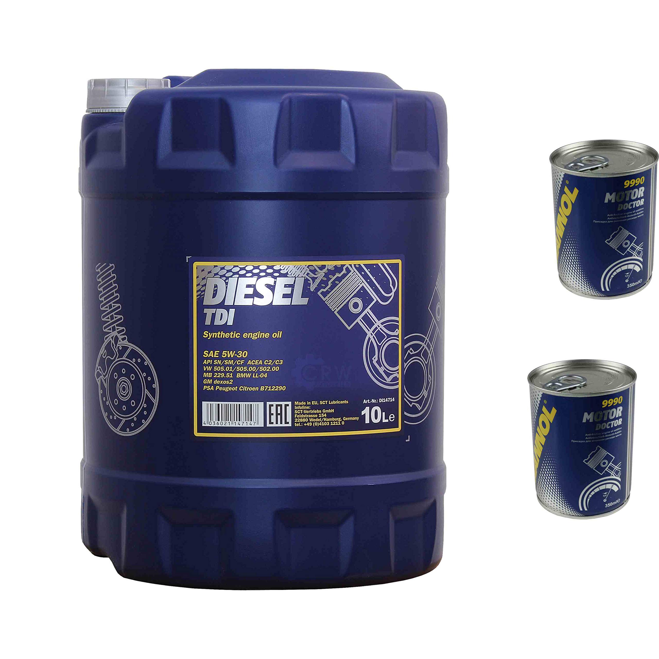 Olio motore MANNOL Diesel TDI 5W-30 2 x motore Doctor ADDITIV 10L